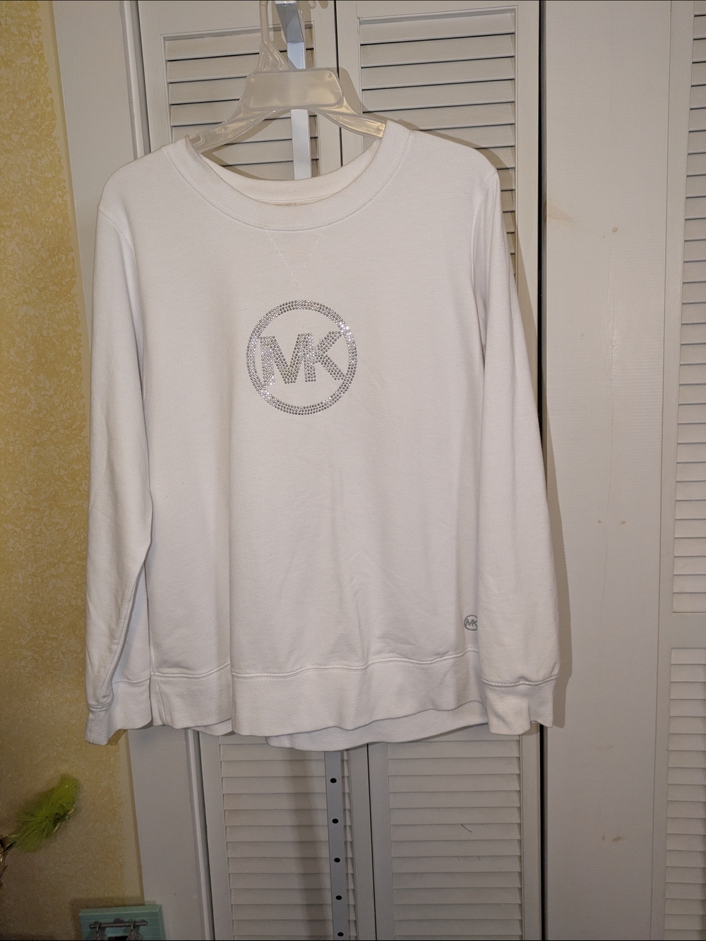Michael Kors White Rhinestone MK Sweatshirt